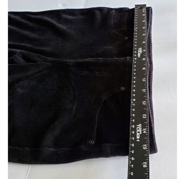 Black Soft Stretch Corduroy Leggings Straight Leg High-Rise Size M Dark Academia - Picture 5 of 9